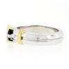 Image 6 : Estate 18k Two Tone Gold 0.38 ctw FINE Sapphire & Diamond Buckle Band Ring Sz 6.