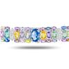 Image 2 : 44.89 ctw UNHEATED MultiColor Sapphire and 2.59 ctw Diamond Platinum Bracelet (G