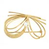 Image 1 : Vintage Carl Art Inc 14k Gold Modernist Wire Work & Pearl Dual Finish Bow Brooch