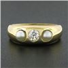 Image 2 : Antique 14k Yellow Gold 0.28 ctw European Diamond w/ 3.9mm Pearl Accents Band Ri