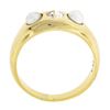 Image 8 : Antique 14k Yellow Gold 0.28 ctw European Diamond w/ 3.9mm Pearl Accents Band Ri