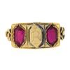 Image 4 : Antique Victorian 18K Rosy Yellow Gold Lozenge Kite Red Stone Signet Band Ring