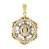 Image 5 : 18k TT Gold 11mm Gray Tahitian Pearl w/ 0.66 ctw White & Yellow Diamond Pendant