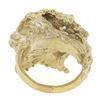 Image 7 : Vintage 14k TT Gold .30 ctw Diamond Textured Floral Nugget Statement Cocktail Ri