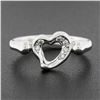 Image 2 : Tiffany & Co. Elsa Peretti Platinum Polished Open Heart Band Ring w/ Diamonds