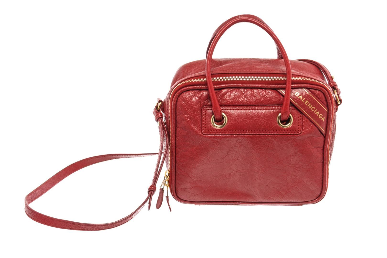 Balenciaga Red Leather Small Blanket Square Bag Balenciaga red leather small blanket square bag