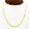 Image 3 : NEW 14k Yellow Gold 4mm 16" Polished Fancy Flat Herringbone Link Chain Necklace