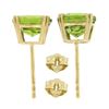 Image 3 : 14k Yellow Gold 4 ctw Round Brilliant Cut Dual Prong Green Peridot Stud Earrings