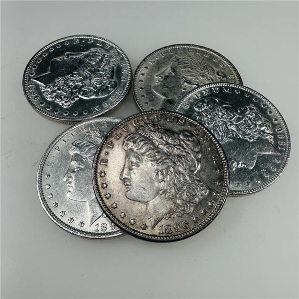 1896 Morgan Silver Dollar (VG+) Set of 5