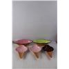 Image 2 : (10) Ceramic Serving Dishes - Ice Cream Themed, Up to 10" Long