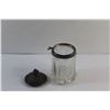 Image 3 : Vintage Glass Pickle Jar with Silver Plated Lid