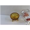 Image 4 : Amber Glass Candy Dish, Glass Pitcher and Silver Wedding Anniversary "Duchess" Gillian Tea Cups with