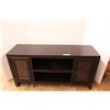 Image 1 : * Black Tv Stand - Two Doors & Shelving Area - 55" x 16" x 28" - Some Wear