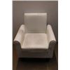 Image 1 : * White Faux Leather Chair - 33" x 24" x 29" Some Wear