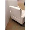 Image 4 : * White Faux Leather Chair - 33" x 24" x 29" Some Wear