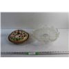 Image 1 : Glass Foot Bowl and Ceramic Pie Dish