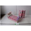 Image 1 : (5) Pieces of Barbie Plastic Canvas/Cross Stich Bedroom Furniture
