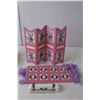 Image 2 : (5) Pieces of Barbie Plastic Canvas/Cross Stich Bedroom Furniture