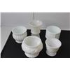 Image 3 : (5) Milk Glass Floral Vases, Avon Lotion & Perfume Holders