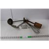 Image 1 : (5) Vintage Kitchen Items- Whisk, Potato Masher, Ladle, Spatula, Meat Tenderizer