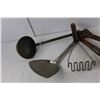 Image 3 : (5) Vintage Kitchen Items- Whisk, Potato Masher, Ladle, Spatula, Meat Tenderizer