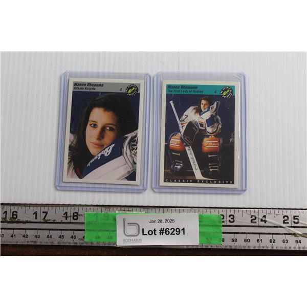 (2)1993 Pro Hockey Prospects Manon Rheaume Atlanta Knights Trading Hockey Cards - - Authenticity Not