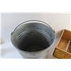 Image 2 : Metal Bucket and The Original Japanese Oranges Wooden Crate 12'' x 9''