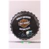Image 1 : Metal Bottle Cap Sign: Harley Davidson - 16" Diameter