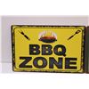 Image 2 : (2) Metal Signs: BBQ Zone & Castrol - 12" x 8"