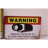Image 3 : (2) Metal Signs: Shell & Video Surveillance - 12" x 8"