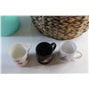 Image 6 : *Large Wicker Basket, Plastic Bucket and (3) Ceramic Mugs
