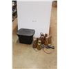 Image 1 : *Plastic Tote with Lid and (8) Ceiling Light Fixtures - As Is