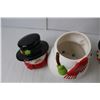 Image 3 : (2) Ceramic Snowman Cookie Jars, Up to 11" Tall, Missing One Lid