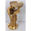 Image 2 : (2) Angel Brass Colored Pillar Candle Holders 8.75" Tall