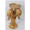 Image 3 : (2) Angel Brass Colored Pillar Candle Holders 8.75" Tall