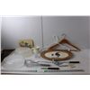 Image 1 : Ceramic Rooster Platter 17" Long, Microwave Covers, Kitchen Utensils- Flippers. Whisk, Misc.