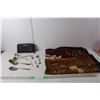 Image 1 : Michael Kors Wallet, (5) Pairs of Earrings, (3) Vintage Decorative Spoons, East Indian Tapestry