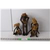 Image 1 : (3) Wooden Tribal Figurines, Up to 11.5" Tall