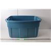 Image 1 : Blue Plastic Tote, No Lid 12" Tall x 14" Wide x 24" Long