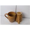 Image 3 : Tribal Ceramic Dish 5.5" Tall, (2) Glazed Ceramic Mugs