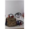 Image 2 : Plastic Face Shield, Tool Belt, (2) Hearing Earmuffs, Sprinkler, Misc.