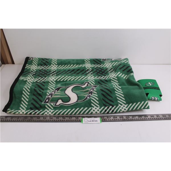 Saskatchewan Roughriders Throw Blanket 48" x 60"; Mug Cozy