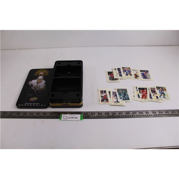 (42) O-Pee-Chee Collectible NHL Hockey Cards, Upper Deck Boston Bruins Centennial Collector Card Tin