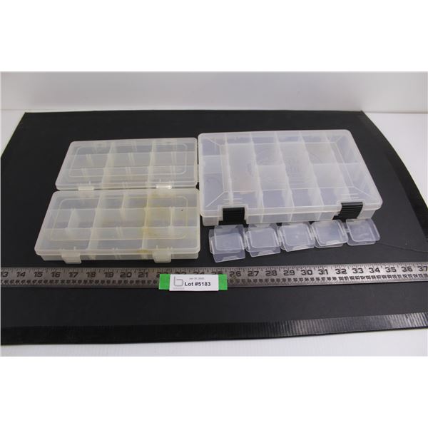 (3) Plastic Tackle Bins with Extra Dividers