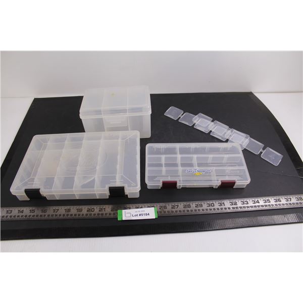 (3) Plastic Tackle Bins with Extra Dividers