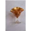 Image 2 : Ruffled Carnival Glass Candy Dish 5" Tall
