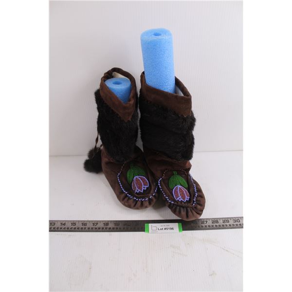 Pair of Mukluks - Approx 8" Sole, 11" Height - As is