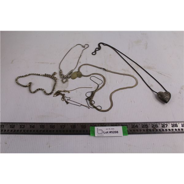 (7) Necklaces - Heart, Cubic Zirconia, Misc.