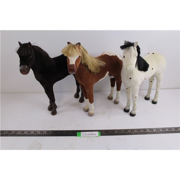 (3) Toy Horses - Approx 13" Tall