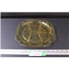 Image 1 : Amber Depression Glass "Madrid" Pattern Divided Plate - 10.5" Diameter